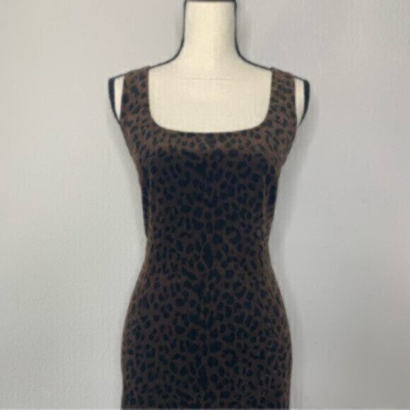 Jones New York Cheetah Print Vintage Suede Fitted Cocktail Dress - Picture 8 of 11